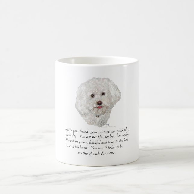 Caneca De Café Bichon Frise Lembrança FÊMEA (Centro)