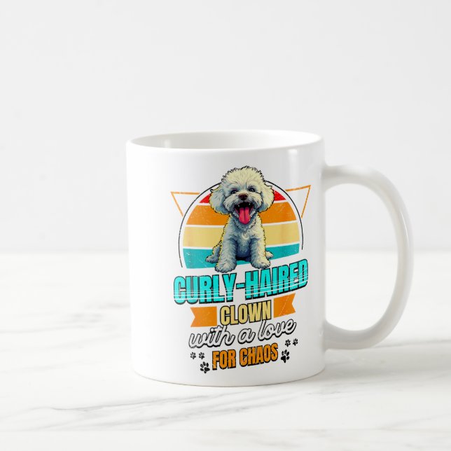 Caneca De Café Bichon Frise Lover Funny Bichon Frise Retro  (Direita)