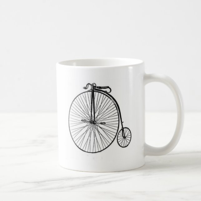 Caneca De Café Bicicleta antiga do Farthing da moeda de um (Direita)