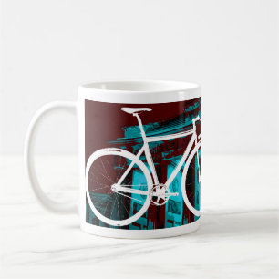 Caneca De Café Bicicleta Berlim da trilha - azul vermelho