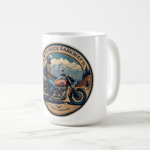 Caneca De Café Bicicleta de Bicicleta Cena de Ridge Azul