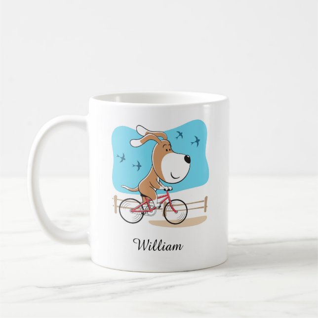 Caneca De Café Bicicleta de Pedra Cachorro Cachorro Cachorro (Esquerda)