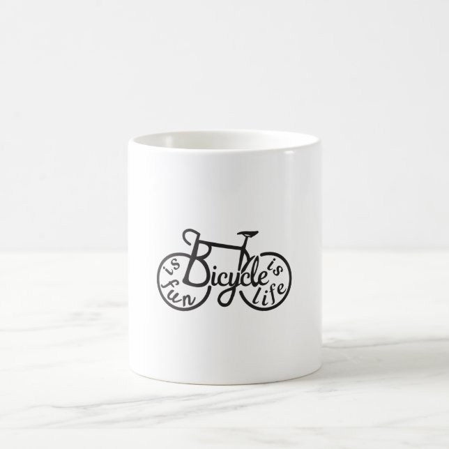 Caneca De Café Bicicleta é divertido, Bicicleta é vida (Centro)