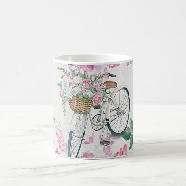 Caneca De Café Bicicleta e flores elegantes (Centro)
