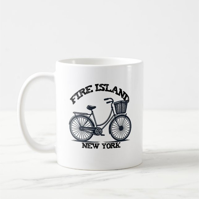 Caneca De Café Bicicleta FIRE ISLAND NEW YORK com basket Bike (Esquerda)