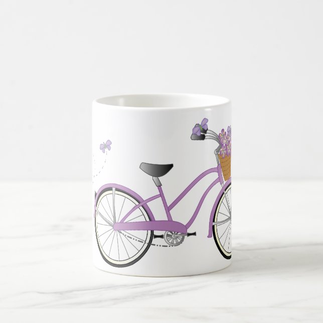 Caneca De Café Bicicleta Roxa com Borboletas (Centro)