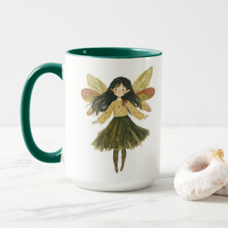Caneca de Café Bicolor Floresta de Aquarela Fofa