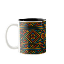 Caneca de café bicolor, xícara étnica, Café M colo