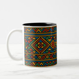Caneca de café bicolor, xícara étnica, Café M colo