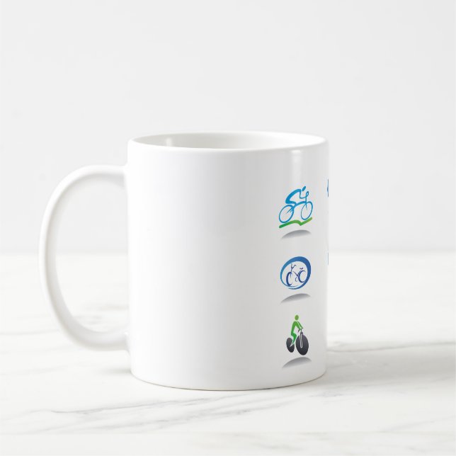 Caneca De Café Bicycle Racing Icons Blue and Green Sport (Esquerda)