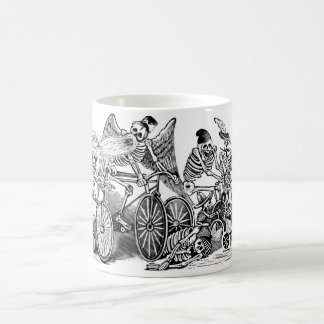 Caneca De Café Bicyclists de Calavera cerca de 1800's atrasado