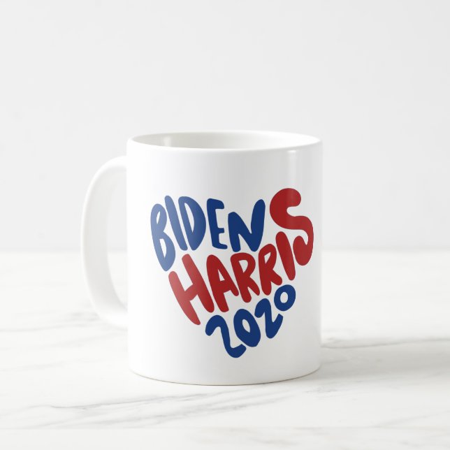 Caneca De Café Biden Harris 2020 Heart (Frente Esquerda)