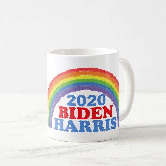 Caneca De Café Biden Harris 2020 Rainbow (Frente Esquerda)