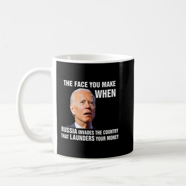 Caneca De Café Biden O Rosto Que Você Faz Quando A Rússia Invade  (Esquerda)
