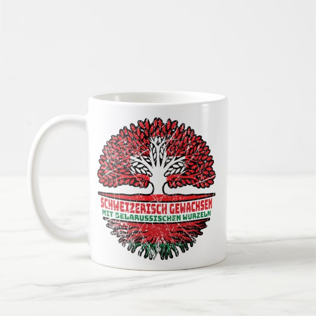 Caneca De Café Bielorrússia Belarussisch Schweizer Schweiz Baum W (Esquerda)