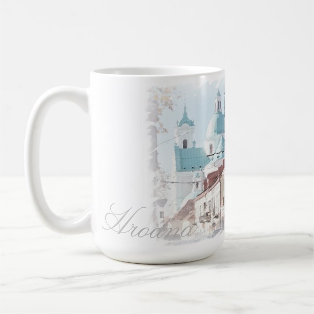 Caneca De Café Bielorrússia Hrodna Grodno Arquitetura Pintura Can (Esquerda)