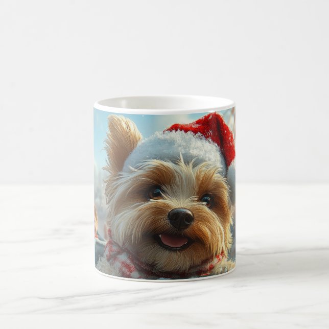 Caneca De Café Biewer Terrier Cão Montanha-russa Natal  (Centro)