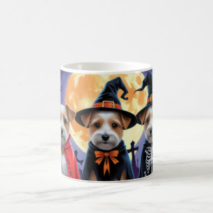 Caneca De Café Biewer Terrier Dogs Pumpkin Halloween Engraçado