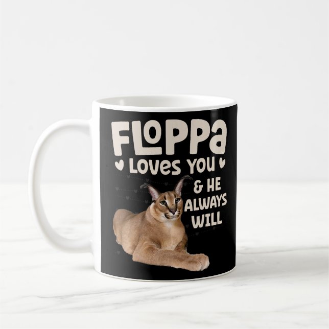 Caneca De Café Big Floppa Caracal Cat Meme Floppa Te Ama Ele (Esquerda)
