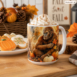 Caneca De Café Bigfoot Autumn Harvest Pumpkins Nature