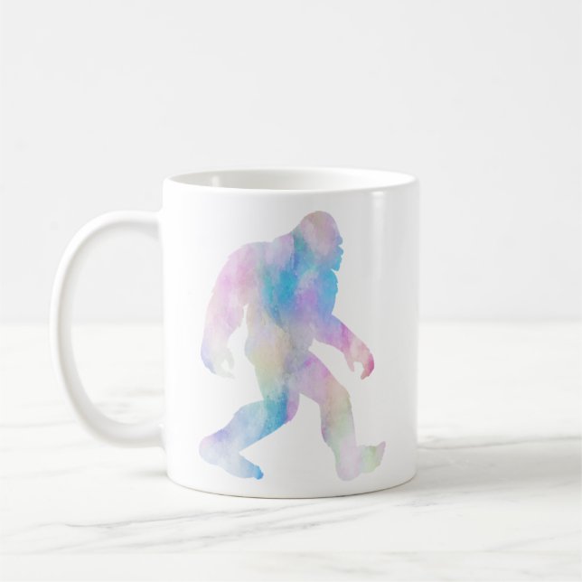 Caneca De Café Bigfoot de Aquarela (Esquerda)