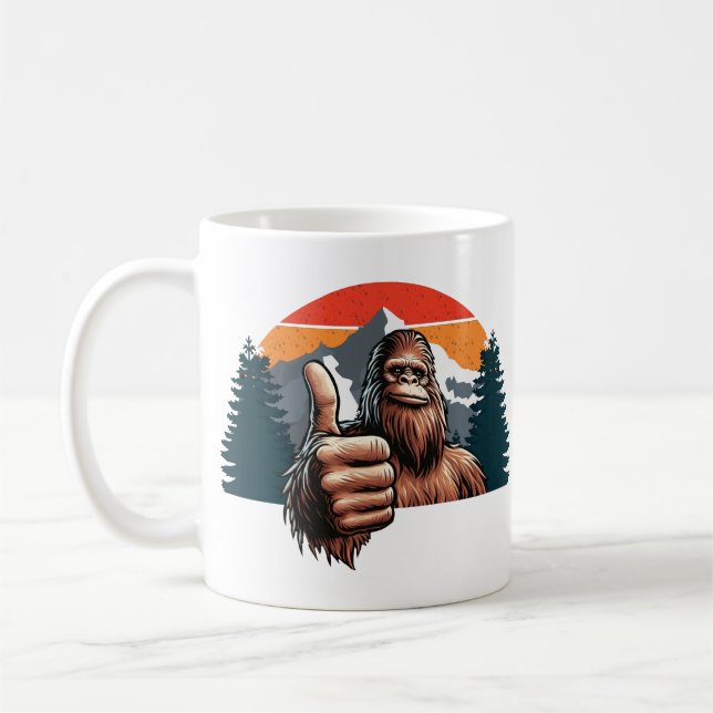 Caneca De Café Bigfoot Dedos para Cima (Esquerda)