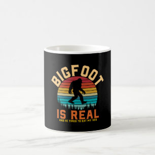Caneca De Café Bigfoot é real   Design retrógrado
