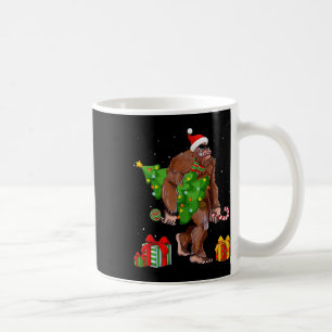 Caneca De Café Bigfoot Papai noel Árvore de Natal Luz Engraçada X