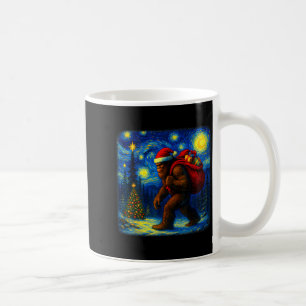 Caneca De Café Bigfoot Papai Noel Natal Noite Estrelada Sasquatch