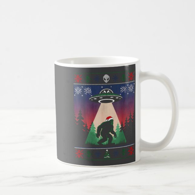 Caneca De Café Bigfoot Santa Ufo Alien Funny Ugly Christmas Sweat (Direita)