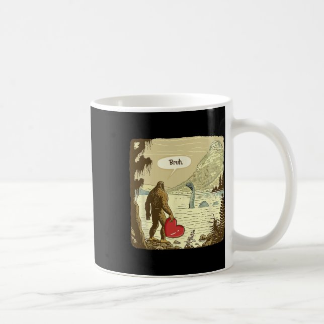 Caneca De Café Bigfoot Sasquatch engraçado Monstro do Lago Ness E (Direita)