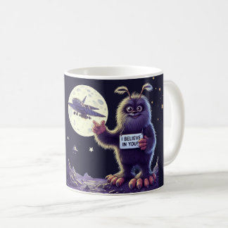 Caneca De Café Bigfoot Sasquatch Moon Yeti Acredita