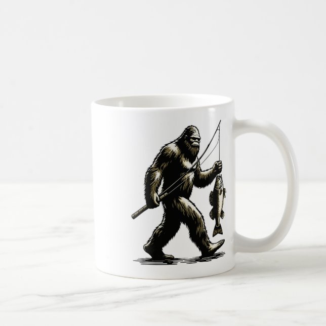 Caneca De Café Bigfoot Walleye Hunting Angler Sasquatch Walleye F (Direita)