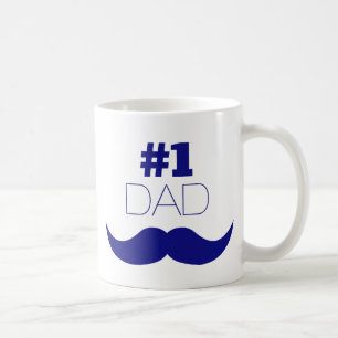 Caneca De Café Bigode azul do pai #1 - número um