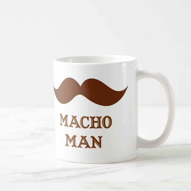 Caneca De Café Bigode Macho Engraçado (Direita)