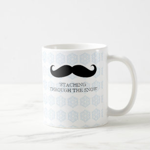 Caneca De Café Bigodes engraçados do xmas do feriado do bigode d