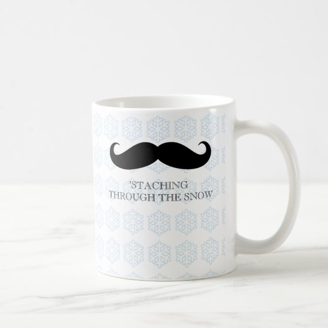 Caneca De Café Bigodes engraçados do xmas do feriado do bigode do (Direita)