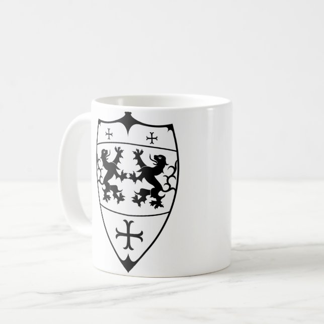 Caneca De Café Bigstock Shield LionHearto (Frente Esquerda)