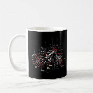 Caneca De Café Bike Anatomy Bicycle Mountain Biking Parts Ciclo