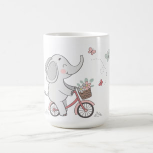 Caneca De Café Bike do Elefante Whimsso - Crianças Design