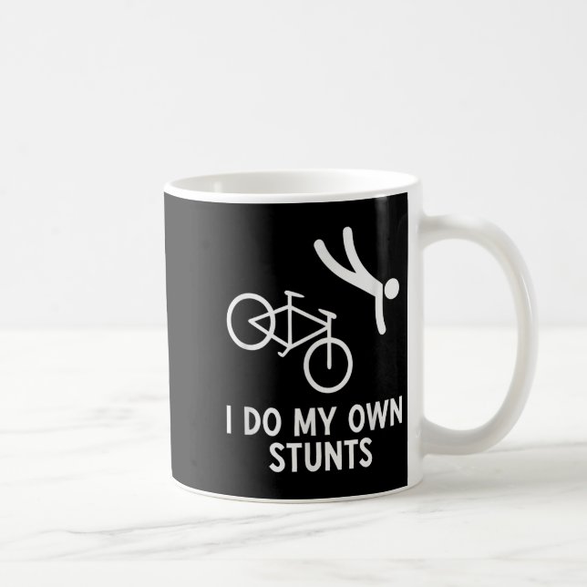Caneca De Café Bike Lover Shirt I Do My Own Stunts Cycling  (Direita)
