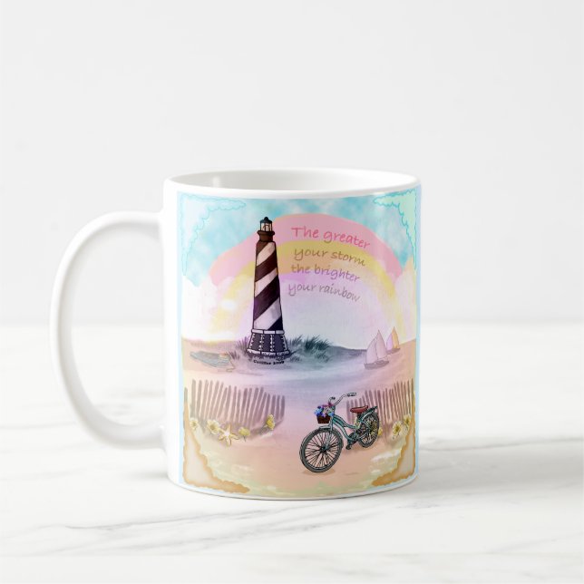 Caneca De Café Bike Stormy Lighthouse (Esquerda)