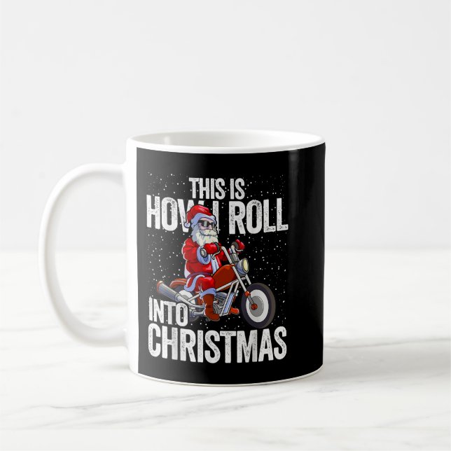 Caneca De Café Biker Santa Claus Men Motocicleta Ch (Esquerda)