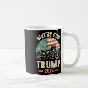 Caneca De Café Bikers For Trump 2024 Motorcycle Us American Flag