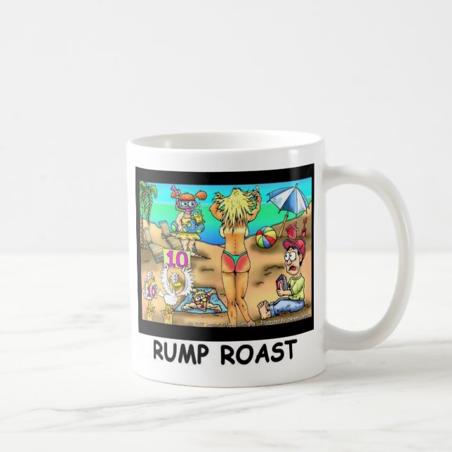 Caneca De Café Bikini Rump Roast Camisetas e Presentes Divertidos (Direita)