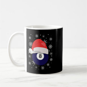 Caneca De Café Billiard Cueball 8 de Natal com Papai Noel