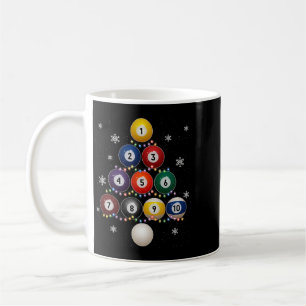 Caneca De Café Billiards Sobre Luzes de Árvore Xmas Papais noeis