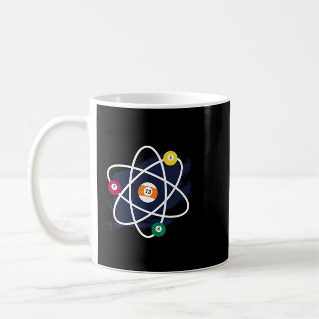 Caneca De Café Billiers Atom Science Camisa 8Ball Piscinas Bil (Esquerda)