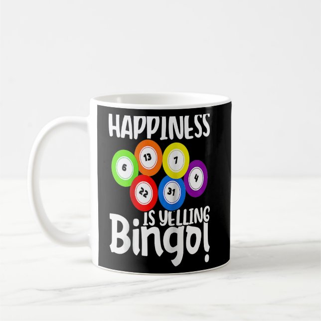 Caneca De Café Bingo Feliz Está Gritando Bingo Raglan Baseball (Esquerda)