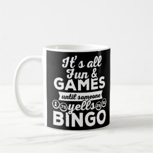 Caneca De Café Bingo Grita Engraçado Chamada Bingo Playe Bingo
